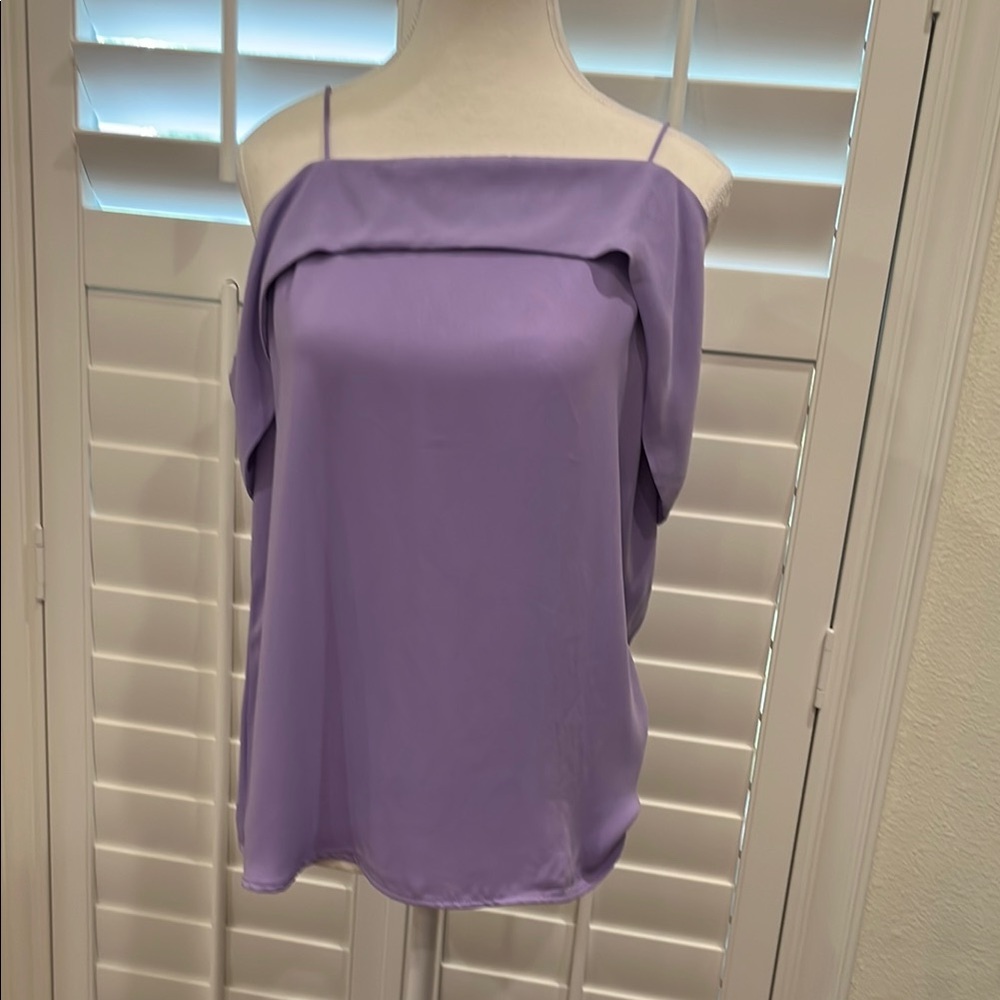 Chic Lavender Off-Shoulder Blouse